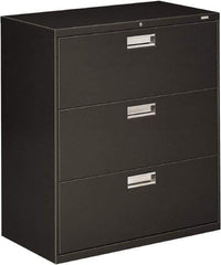 Hon - 36" Wide x 40.88" High x 19-1/4" Deep, 3 Drawer Lateral File - Steel, Charcoal - A1 Tooling