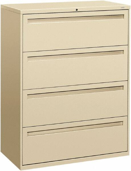 Hon - 42" Wide x 53-1/4" High x 19-1/4" Deep, 4 Drawer Lateral File - Steel, Putty - A1 Tooling