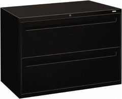 Hon - 42" Wide x 28.38" High x 19-1/4" Deep, 2 Drawer Lateral File - Steel, Black - A1 Tooling