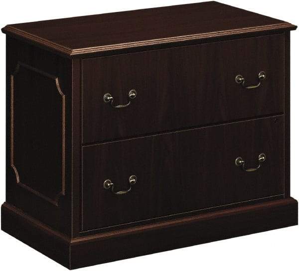 Hon - 37-1/2" Wide x 29-1/2" High x 20-1/2" Deep, 2 Drawer Lateral File - Laminated, Mahogany - A1 Tooling