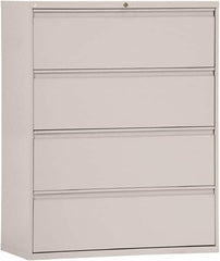 ALERA - 42" Wide x 53-1/4" High x 19-1/4" Deep, 4 Drawer Lateral File - Steel, Light Gray - A1 Tooling