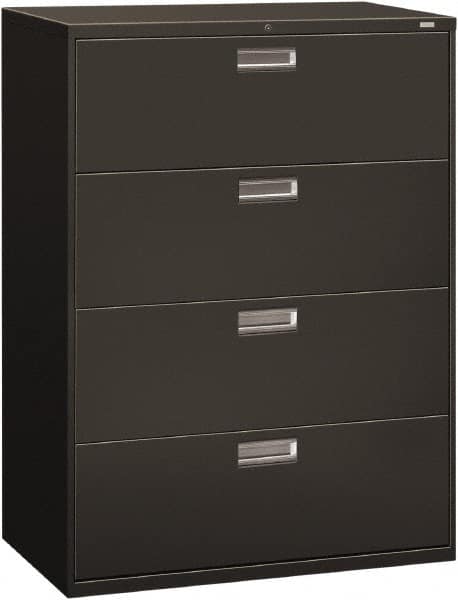 Hon - 42" Wide x 53-1/4" High x 19-1/4" Deep, 4 Drawer Lateral File - Steel, Charcoal - A1 Tooling