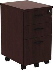 ALERA - 15.88" Wide x 28.38" High x 20-1/2" Deep, 3 Drawer Pedestal - Woodgrain Laminate, Mahogany - A1 Tooling