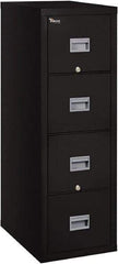 FireKing - 17-3/4" Wide x 52-3/4" High x 25" Deep, 4 Drawer Pedestal - Steel, Black - A1 Tooling