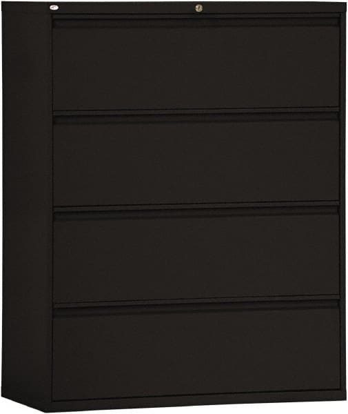 ALERA - 42" Wide x 53-1/4" High x 19-1/4" Deep, 4 Drawer Lateral File - Steel, Black - A1 Tooling