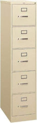 Hon - 15" Wide x 60" High x 26-1/2" Deep, 5 Drawer Vertical File - Steel, Putty - A1 Tooling