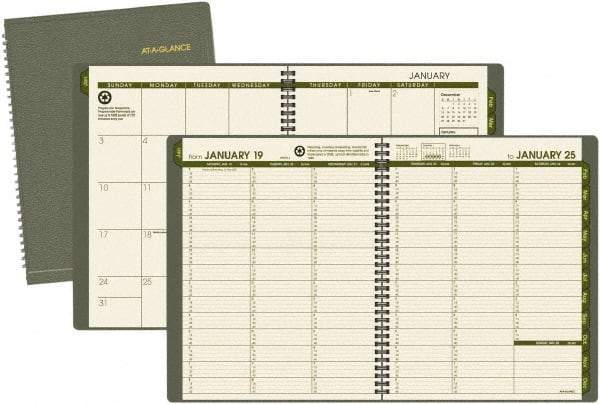 AT-A-GLANCE - 32 Sheet, 8-1/4 x 10-7/8", Weekly/Monthly Planner - Green - A1 Tooling