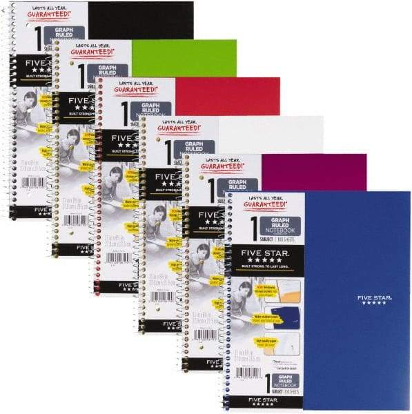 Five Star - 100 Sheet, 6 x 6", Quadrille Wire Bound Notebook - Assorted Colors - A1 Tooling