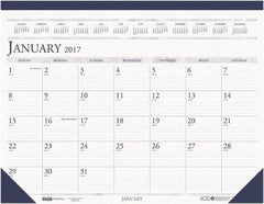 House of Doolittle - 12 Sheet, 8-1/2 x 11", Desk Pad Calendar - White & Blue - A1 Tooling