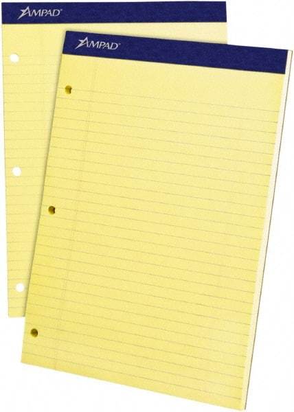 AMPAD - 100 Sheet, 8-1/2 x 11", Legal/Wide (Style) Legal Pad - Canary - A1 Tooling