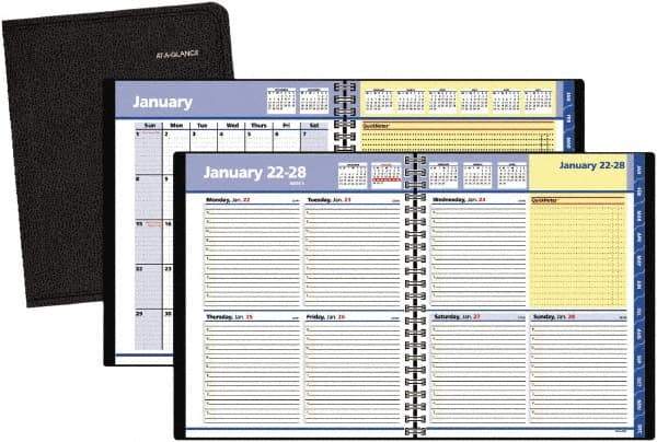 AT-A-GLANCE - 38 Sheet, 8 x 9-7/8", Weekly/Monthly Planner - Black - A1 Tooling