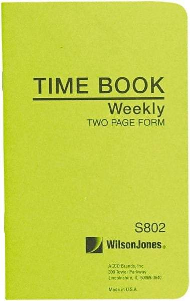 Wilson Jones - 36 Sheet, 4-1/8 x 6-3/4", Foreman\x92s Time Book - White - A1 Tooling