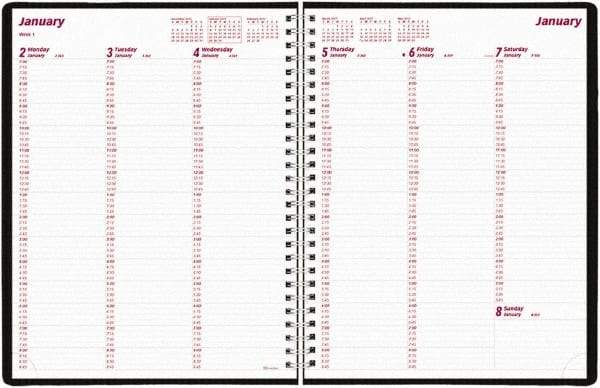 Brownline - 26 Sheet, 3-1/4 x 6-1/4", Weekly Planner - Black - A1 Tooling