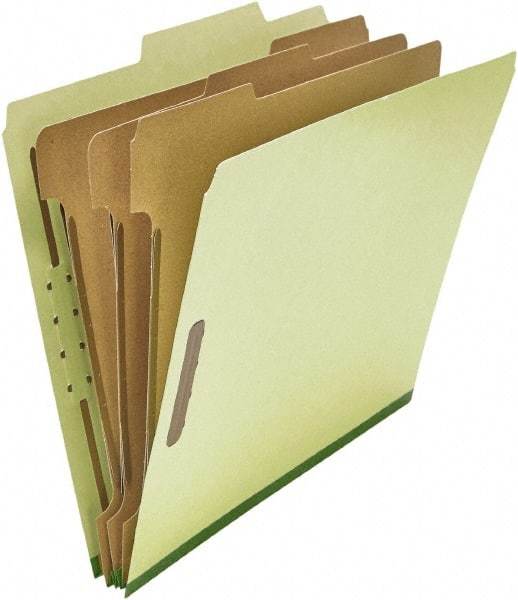 UNIVERSAL - 8-1/2 x 11", Letter Size, Green, Classification Folders with Top Tab Fastener - 25 Point Stock, Right of Center Tab Cut Location - A1 Tooling