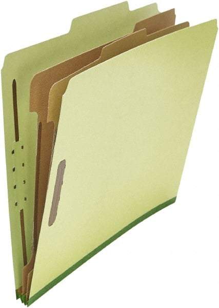 UNIVERSAL - 8-1/2 x 11", Letter Size, Green, Classification Folders with Top Tab Fastener - 25 Point Stock, Right of Center Tab Cut Location - A1 Tooling