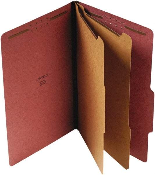 UNIVERSAL - 9-1/2 x 14-1/2", Legal, Red, Classification Folders with Top Tab Fastener - 25 Point Stock, Right of Center Tab Cut Location - A1 Tooling