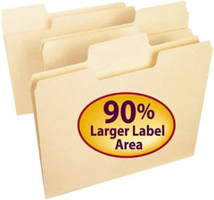 SMEAD - 8-1/2 x 11", Letter Size, Manila, File Folders with Top Tab - 11 Point Stock, Assorted Tab Cut Location - A1 Tooling