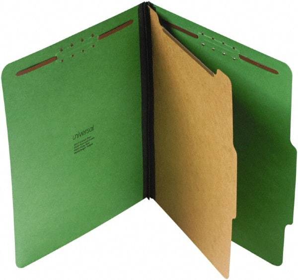 UNIVERSAL - 8-1/2 x 11", Letter Size, Emerald Green, Classification Folders with Top Tab Fastener - 25 Point Stock, Right of Center Tab Cut Location - A1 Tooling