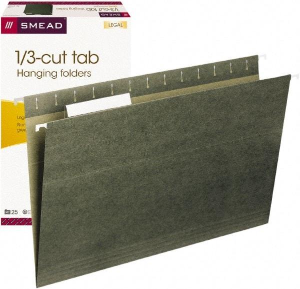 SMEAD - 9-1/4 x 14-1/2", Legal, Standard Green, Hanging File Folder - 11 Point Stock, 1/3 Tab Cut Location - A1 Tooling