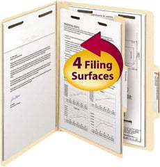 SMEAD - 8-1/2 x 11", Letter Size, Manila, Classification Folders with Top Tab Fastener - 18 Point Stock, Right of Center Tab Cut Location - A1 Tooling