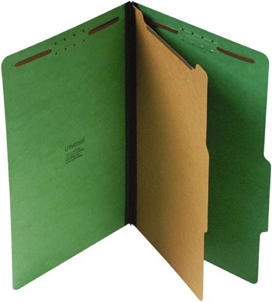 UNIVERSAL - 9-1/2 x 14-1/2", Legal, Emerald Green, Classification Folders with Top Tab Fastener - 25 Point Stock, Right of Center Tab Cut Location - A1 Tooling