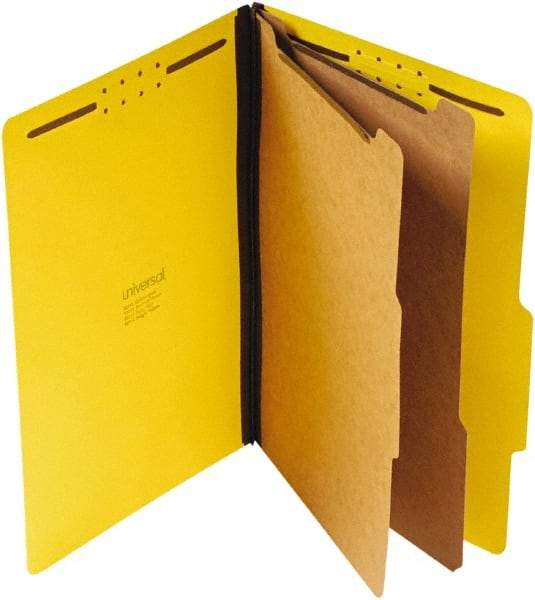 UNIVERSAL - 9-1/2 x 14-1/2", Legal, Yellow, Classification Folders with Top Tab Fastener - 25 Point Stock, Right of Center Tab Cut Location - A1 Tooling