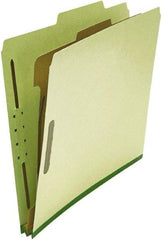 UNIVERSAL - 8-1/2 x 11", Letter Size, Green, Classification Folders with Top Tab Fastener - 25 Point Stock, Right of Center Tab Cut Location - A1 Tooling