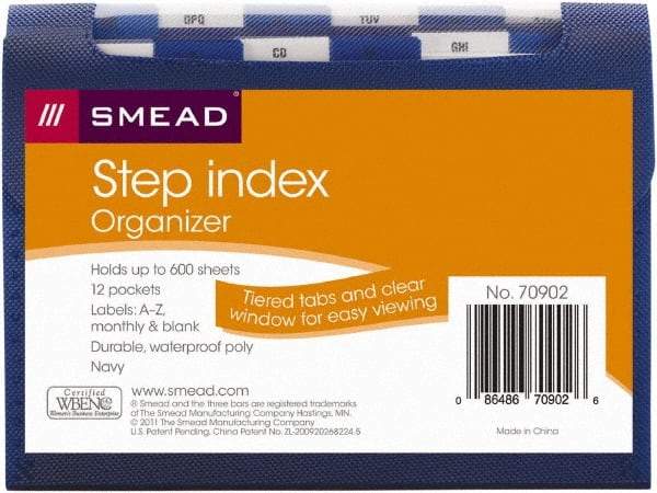 SMEAD - 8-1/2 x 11", Letter Size, Navy, Index Folder - 1/6 Tab Cut Location - A1 Tooling