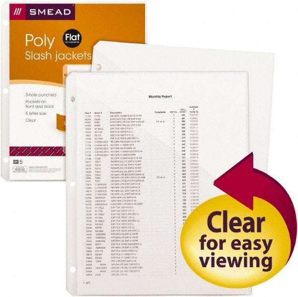 SMEAD - 8-1/2 x 11", Letter Size, Clear, File Jacket - A1 Tooling