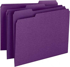 SMEAD - 8-1/2 x 11", Letter Size, Purple, File Folders with Top Tab - 11 Point Stock, Assorted Tab Cut Location - A1 Tooling