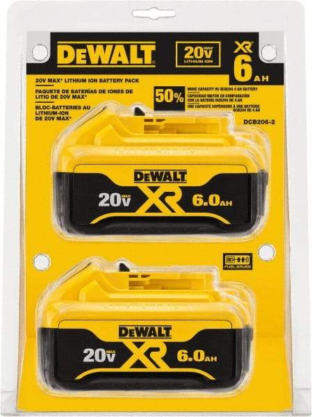 DeWALT - 20 Volt Lithium-Ion Power Tool Battery - 6 Ahr Capacity, 1 hr Charge Time, Series 20V Max - A1 Tooling