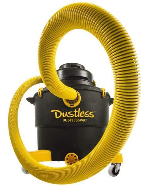 Dustless Technologies - 16 Gal Plastic Tank, Electric Powered Wet/Dry Vacuum - 5 Peak hp, 120 Volt, 11.5 Amps, 12' Hose Fitting, Cloth Filter, Accessories Included - A1 Tooling