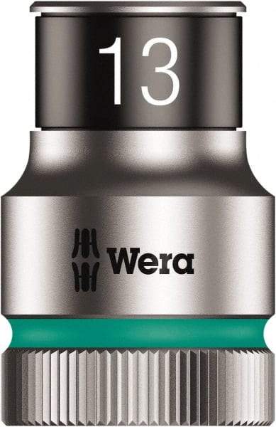 Wera - 10 Piece 1/2" Drive Thin Wall Standard Socket Set - 6 Points, 10 to 19mm, Metric Measurement Standard - A1 Tooling