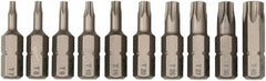 Wiha - 10 Piece, 1/4" Drive Screwdriver Insert Bit Set - T7 to T40 Torx - A1 Tooling