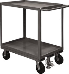 Durham - 2,400 Lb Capacity, 48" Wide x 24" Long x 37-5/8" High Service Cart - 2 Shelf, Steel, 2 Rigid/2 Swivel Casters - A1 Tooling