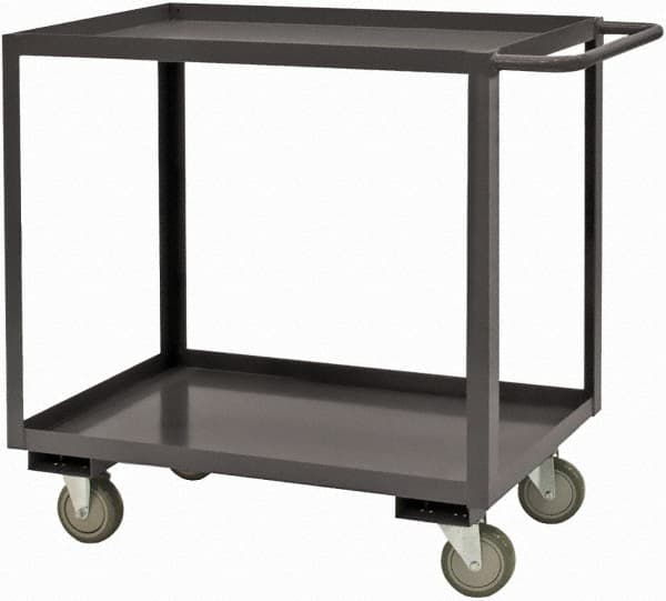 Durham - 2,400 Lb Capacity, 36" Wide x 18" Long x 37-5/8" High Service Cart - 2 Shelf, Steel, 2 Rigid/2 Swivel Casters - A1 Tooling