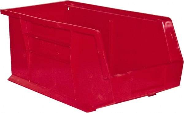 Durham - 14-5/8" Deep, Red Plastic Hang and Stack Bins - 7" High x 8-1/4" Wide x 14-5/8" Long - A1 Tooling