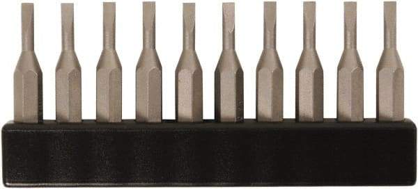 Wiha - 3mm Blade, 5/32" Drive Slotted Screwdriver Bit - 1-7/64" OAL - A1 Tooling