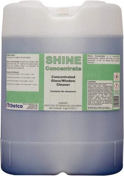 Detco - 5 Gal Drum Unscented Glass Cleaner - Concentrated, Use on Glass - A1 Tooling