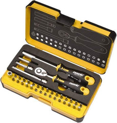 Felo - 36 Piece, 1/4" Drive Screwdriver Mini-Ratchet Bit Kit - #0 to #3 Phillips, 2 to 6mm Hex, T5 to T40 Torx, #1, #2 & #3 Pozidriv, 1/8, 5/32, 3/16, 7/32, 1/4 & 9/32" Slotted - A1 Tooling