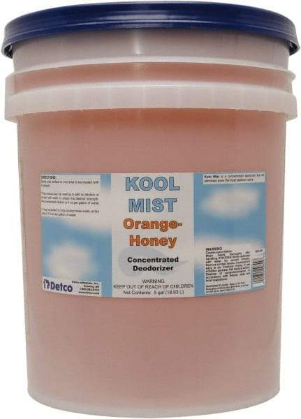 Detco - 5 Gal Pail Deodorizer - Liquid, Orange-Honey Scent, Concentrated, Environmentally Safe - A1 Tooling