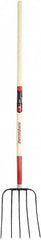 Razor-Back - Fork with 48" Straight Hardwood Handle - 9" Blade Width, 5 Tines, 12-1/2" Tine Length - A1 Tooling