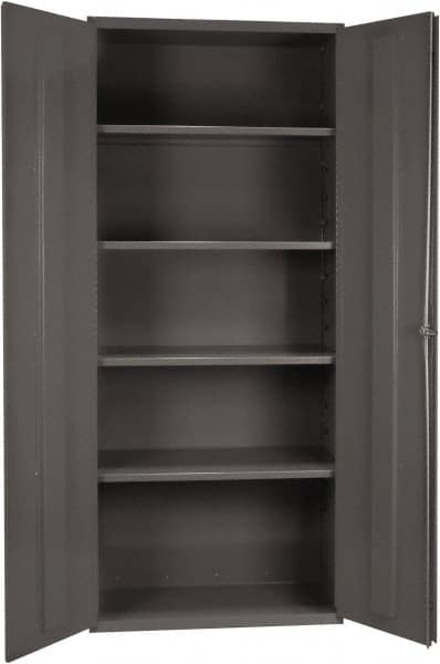 Durham - 4 Shelf Locking Storage Cabinet - Steel, 36" Wide x 24" Deep x 84" High, Gray - A1 Tooling