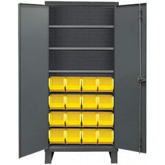 Durham - 3 Shelf 16 Bin Storage Cabinet - Steel, 36" Wide x 24" Deep x 78" High, Gray - A1 Tooling