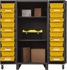 Durham - 2 Shelf 24 Bin Storage Cabinet - Steel, 36" Wide x 36" Deep x 78" High, Gray - A1 Tooling