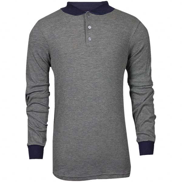 National Safety Apparel - Size L Gray Flame Resistant/Retardant Long Sleeve T-Shirt - Exact Industrial Supply