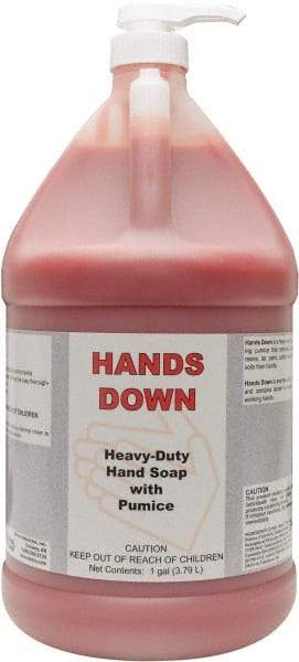 Detco - 1 Gal Pump Bottle Gel Hand Cleaner with Grit - Red, Cherry Scent - A1 Tooling