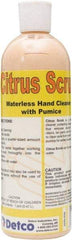 Detco - 16 oz Squeeze Bottle Cream Hand Cleaner with Grit - Orange (Color), Citrus Scent - A1 Tooling