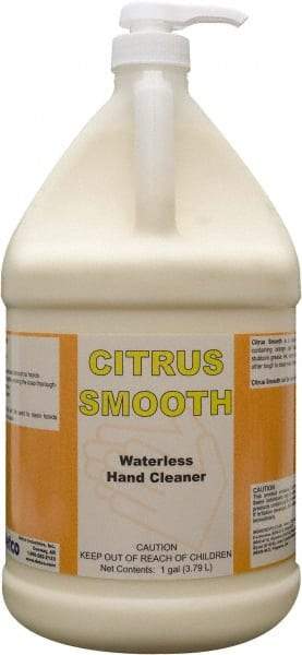 Detco - 1 Gal Pump Bottle Waterless Cream Waterless Hand Cleaner - Yellow, Citrus Scent - A1 Tooling