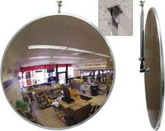 Se-Kure Domes&Mirrors - Indoor Round Convex Safety, Traffic & Inspection Mirrors - Acrylic Lens, Hardboard Backing, 18" Diam, 18' Max Covered Distance - A1 Tooling